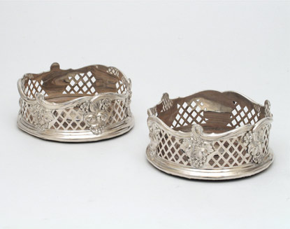 Sheffield Silver Plate Wine Coasters